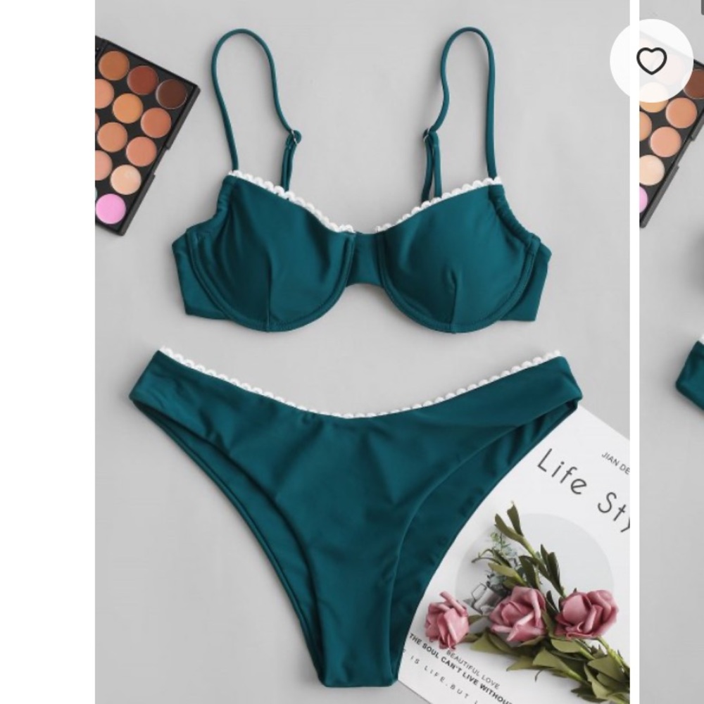 ZAFUL Picot Underwire High Leg Bikini